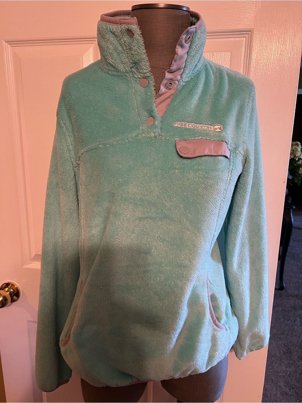 Free Country Aqua Fleece Snap-Front Pullover